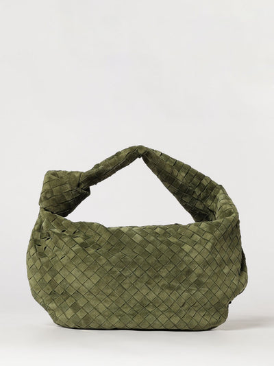 jodie woven suede shoulder bag with knotted handle