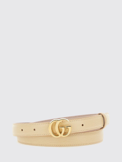 gg marmont leather belt with monogram buckle