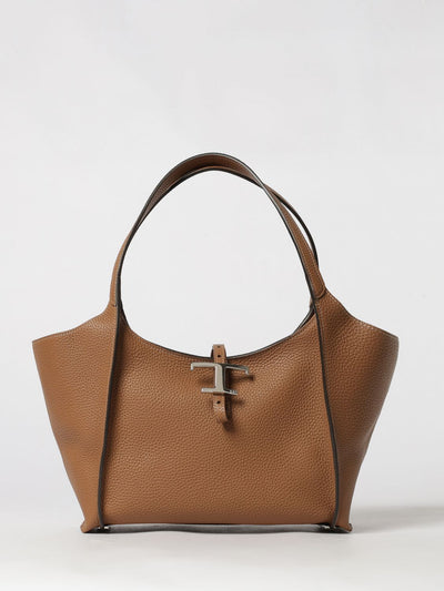 grained calfskin shoulder bag with t timeless logo
