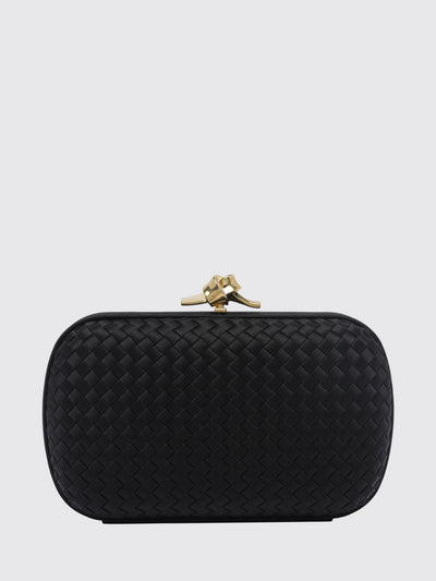 knot intrecciato silk satin clutch with knot closure