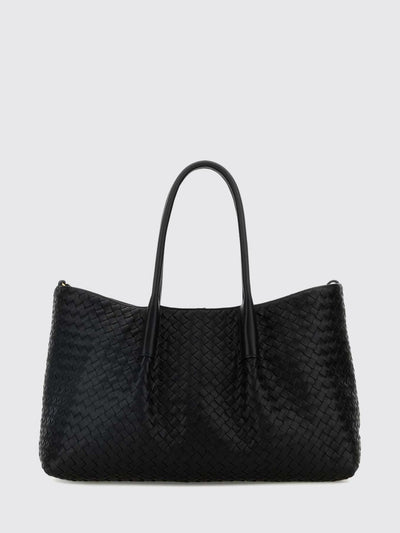 large pinacoteca tote bag in woven calfskin leather