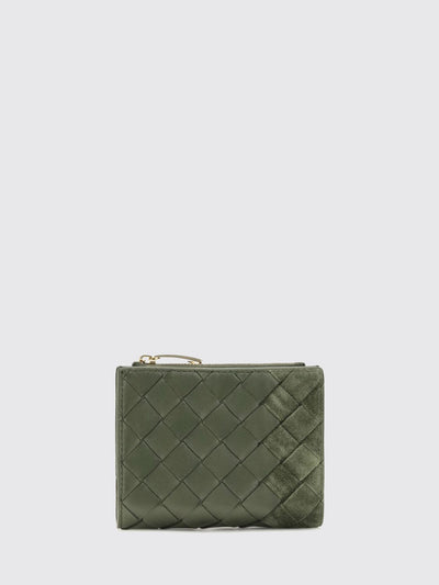 intrecciato calfskin leather wallet