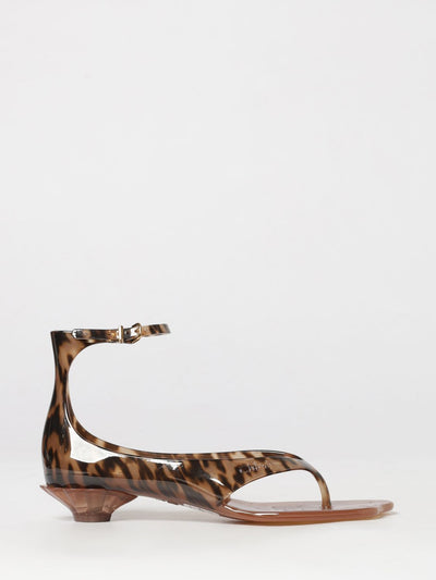 chloé jelly thong sandals in pvc with tortoiseshell pattern and strap