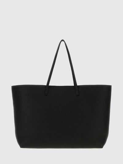 roll grained calfskin leather tote bag with pouch