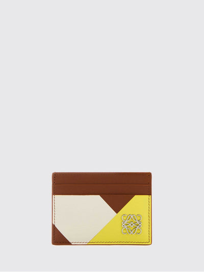 anagram smooth calfskin leather card holder with monogram