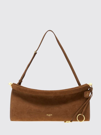 le click east west suede calfskin shoulder bag