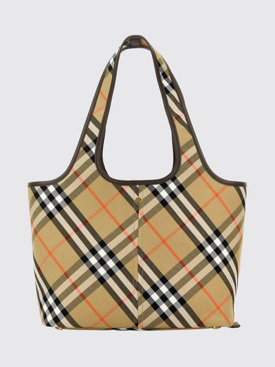 small tote bag in vintage check cotton with removable pouch