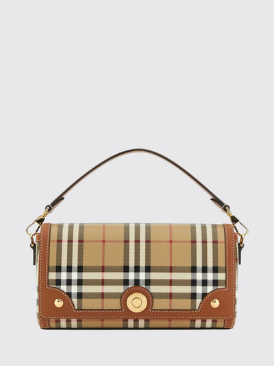 small note handbag in vintage check canvas and leather