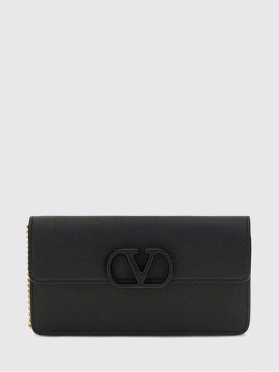 vlogo signature grained calfskin wallet on chain
