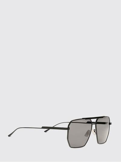 rectangular metal aviator sunglasses with double bridge