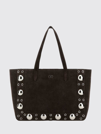 nellcôte medium suede tote bag with studs and vlogo