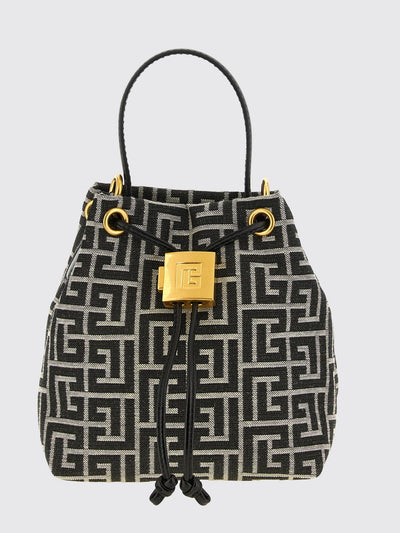 pulse mini bucket bag with pb monogram and padlock