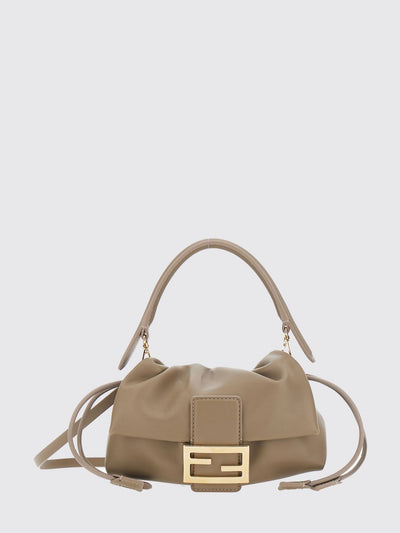 baguette mini bag in nappa leather with drawstring closure and ff logo