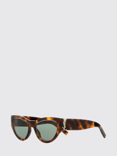 tortoiseshell acetate cat-eye sunglasses with ysl logo on temples