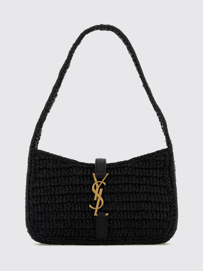 le 5 à 7 crochet raffia mini bag with ysl monogram