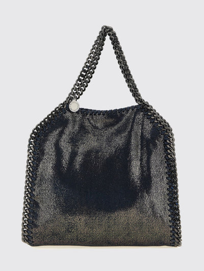 small falabella faux suede handbag with chain trim