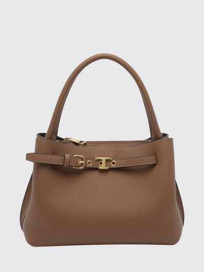 small grained leather shoulder bag with t timeless logo