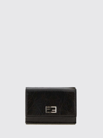 ff monogram wrinkled-effect leather tri-fold wallet