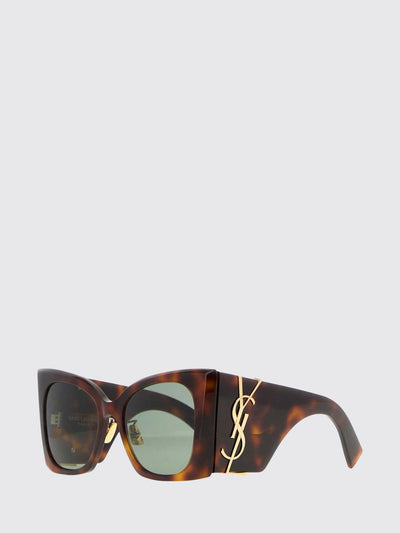 cat-eye tortoiseshell acetate sunglasses with ysl logo