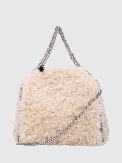falabella vegan shearling handbag with double handle