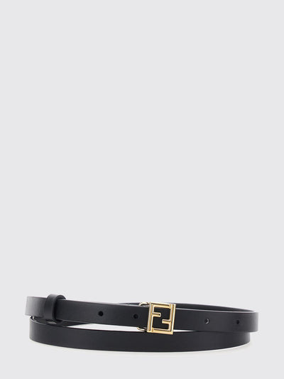slim calfskin leather belt with ff monogram buckle