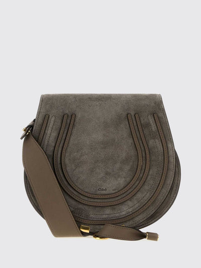 marcie mini crossbody bag chloé in suede calfskin with flap closure