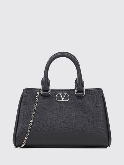 vlogo signature grained calfskin leather handbag