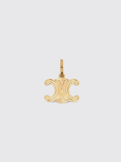 triomphe monogram pendant in two-tone gold and silver finish brass
