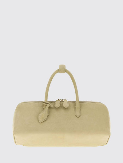 delta handbag in nubuck with double handle and logo charm
