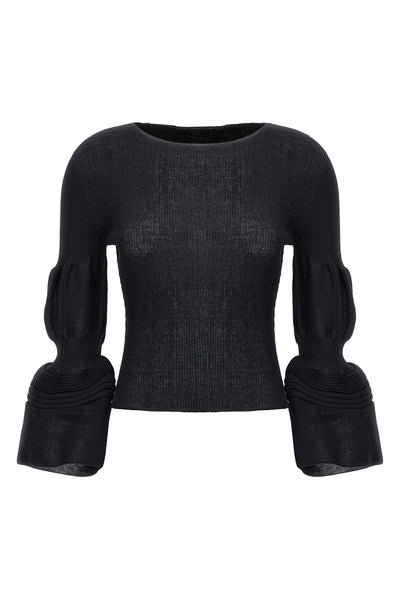 assemblage branch ramie blend knit top