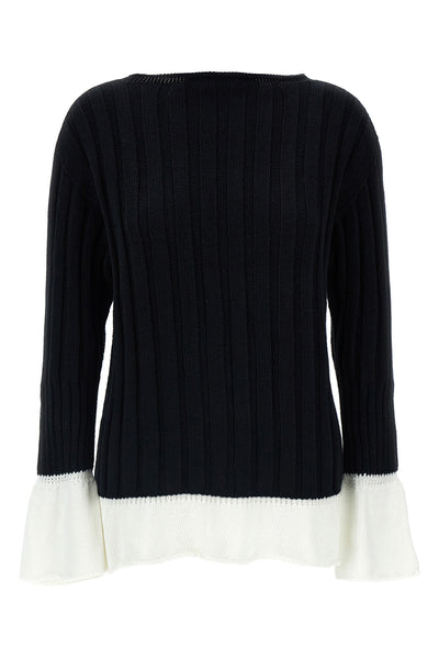 behind the scenes ribbed cotton sweater
