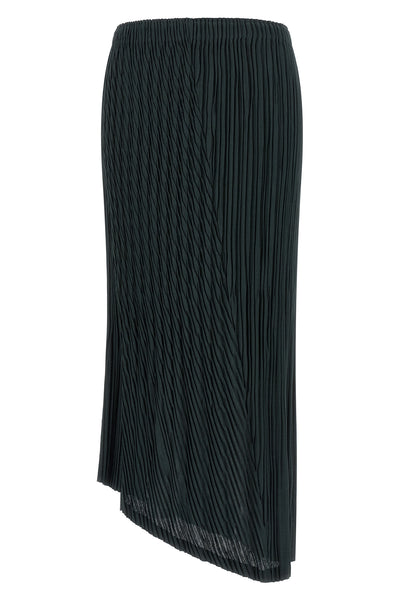 the issey miyake unfurling pleats midi skirt redefines volumes through an inno