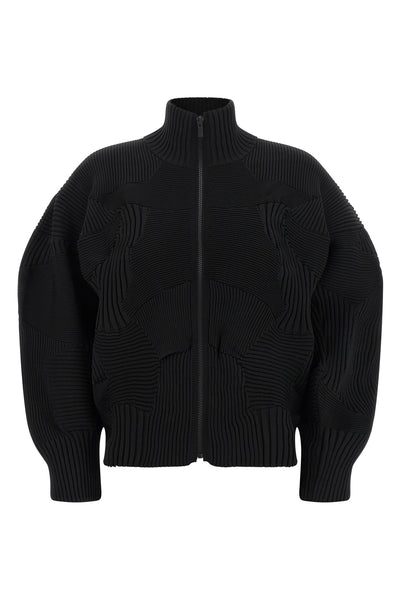 the kone kone issey miyake jacket redefines volumes through a complex textile