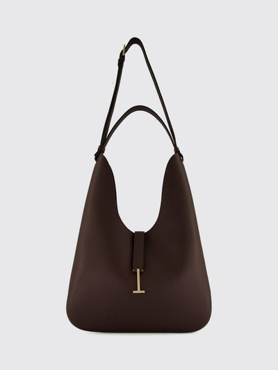 grained calfskin hobo bag with monogram logo