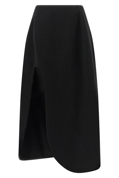 the jil sander skirt redefines the codes of contemporary tailoring through a scu