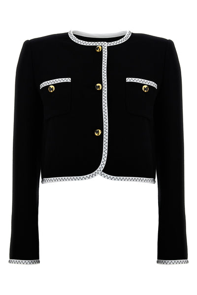 short jacket in crepe viscose blend