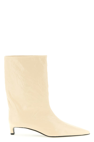 craquelé leather ankle boots