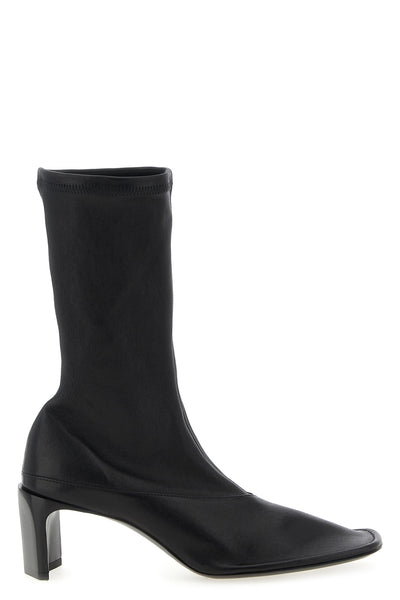 stretch nappa leather ankle boots