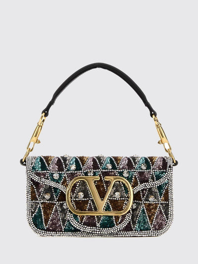 locò crystal-embroidered satin mini bag with vlogo
