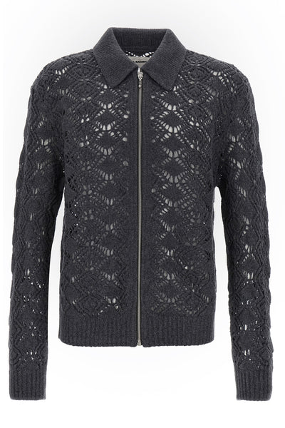 cardigan in virgin wool perforated effect i do not see