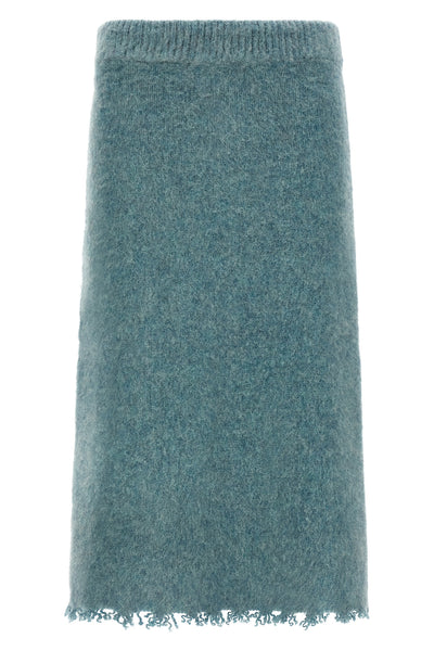 midi skirt in brushed knit shetland wool