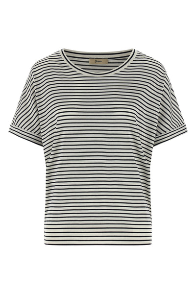 striped lyocell and cotton blend t-shirt