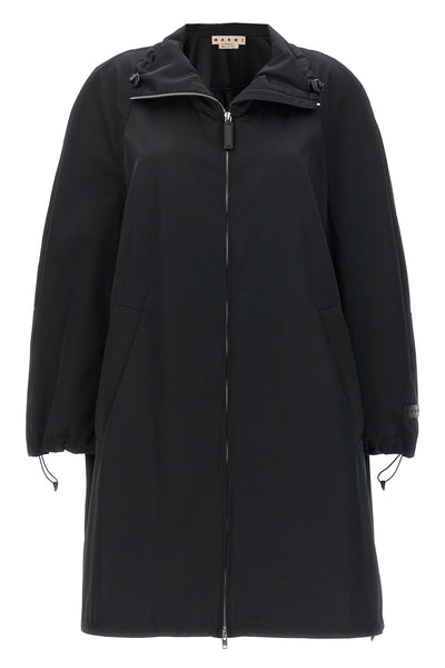 parka in satin technical fabric