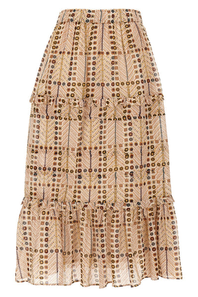 diya long skirt in printed cotton voile