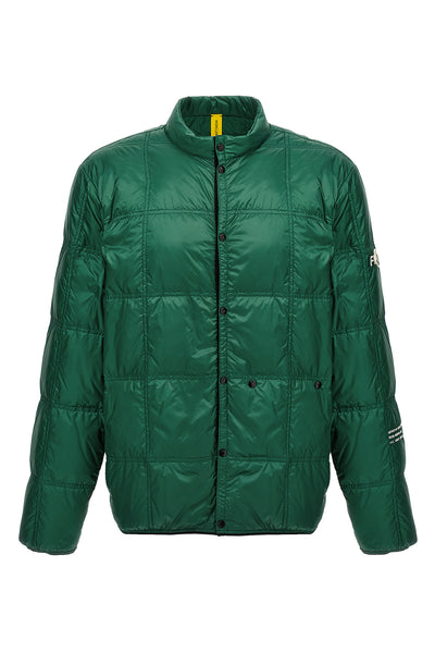 moncler x frgmt jayel down jacket in quilted saison longue slightly padded