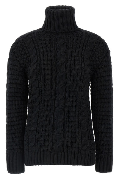 moncler x edward enninful tricot turtleneck sweater in heavy knitted virgin wool
