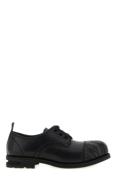 atro cowhide lace-up shoes