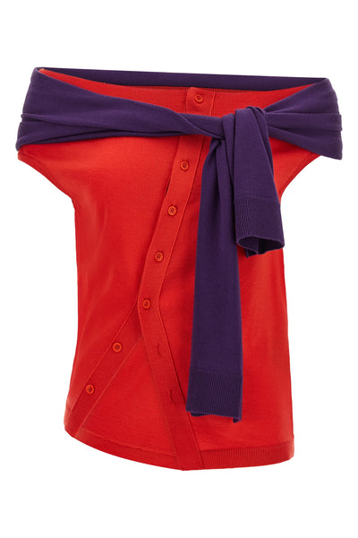 the jw anderson off shoulder tank top redefines contemporary knitwear through
