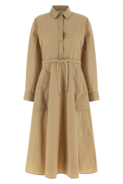 chemisier midi dress in technical poplin