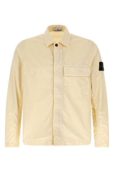 1200013 overshirt in garment-dyed stretch cotton twill